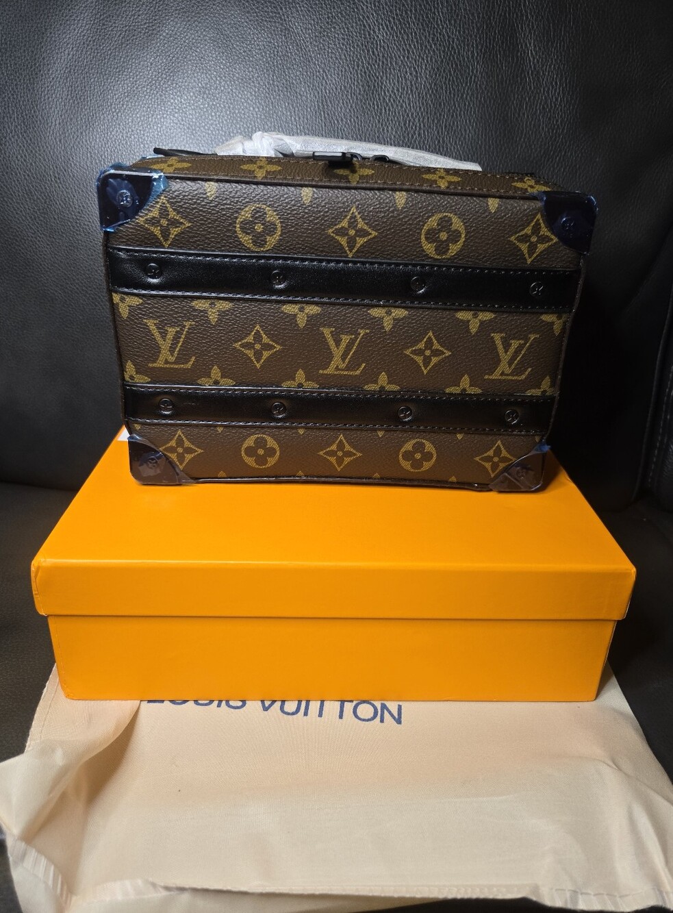 Unbranded Brown Monogram Petite Trunk Crossbody/Clutch (NIB)